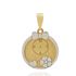 Foto de 10-00-6776 - MEDALLA BEBÉ FLOR-CORAZÓN BICOLOR 16MM 18K