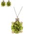 Foto de 71-11999V - PENDIENTES PIEDRAS COLOR SEMIPRECIOSA VERDE PERIDOTO 7MM 18K