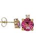 Foto de 71-11999R - PENDIENTES PIEDRAS COLOR SEMIPRECIOSA ROSA 7MM 18K