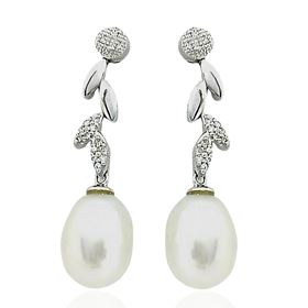 Foto de 75-45482P - PENDIENTES PERLA BRILLANTES 34MM O.B.