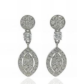 Foto de 13-7394B - PENDIENTES CIRCONITA 26MM PRESIÓN O.B. 18K