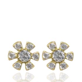 Foto de 40-7403 - PENDIENTES FLOR CIRCONITA 8.5MM 18K