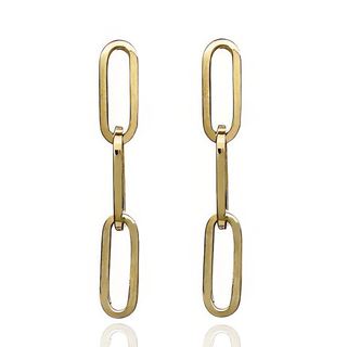 Foto de 71-12746 - PENDIENTES ESLABONES 30MM PRESIÓN 18K