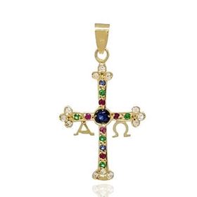 Foto de 40-7600 - CRUZ DE LA VICTORIA- COVADONGA PIEDRAS COLOR 21MM 18K