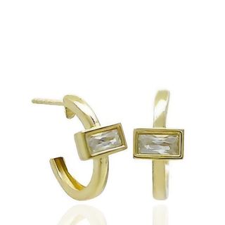 Foto de 71-11540 - CRIOLLAS MOTIVO CUADRADO CIRCONITA 2X13MM PRESIÓN 18K