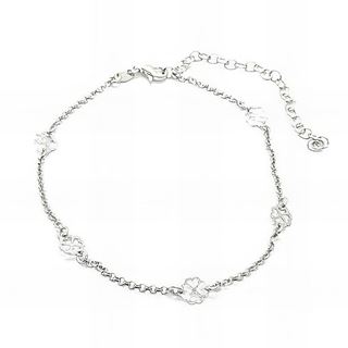 Foto de 20-12T - TOBILLERA PLATA TRÉBOLES 5MM 19CM (ALARGADOR 6CM)