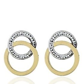 Foto de 71-10067 - PENDIENTES NUDO BICOLOR CIRCONITA 16MM 18K