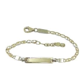 Foto de 04-634 - PULSERA BEBÉ PLACA BICOLOR (PLACA 3.5X18MM) 14.5CM (ANILLA A 2CM) (2,19gr) 18K