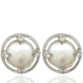 Foto de 71-3445B - PENDIENTES PERLA CIRCONITA 13MM O.B. 18K