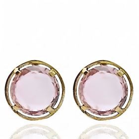 Foto de 71-4443R - PENDIENTES PIEDRA ROSA 10MM 18K