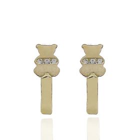 Foto de 99-PT821C - PENDIENTES OSO CIRCONITA 13MM CATALÁN 18K