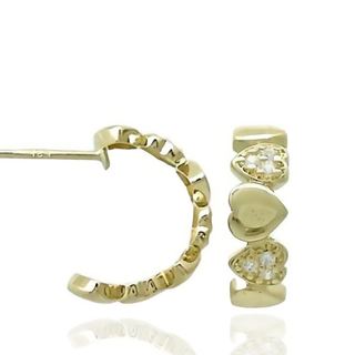 Foto de 62-1178 - PENDIENTES ARO CORAZONES CIRCONITA 4X12MM 18K