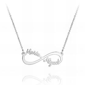 Foto de 18-AG420001 - GARGANTILLA PLATA INFINITO DOS NOMBRES  42CM (ALARGADOR 3CM)