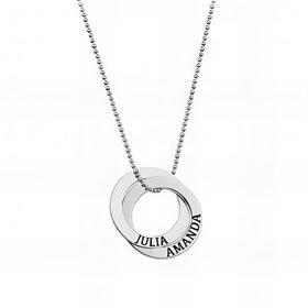 Foto de 18-AG420485 - GARGANTILLA PLATA DOS DISCOS 20MM CON NOMBRES 42CM (ALARGADOR 3CM) 