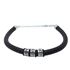 Foto de 18-AG420661 - PULSERA PLATA CUERO NEGRO NOMBRES 9MM 