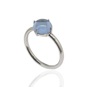Foto de 90-6291SA - SORTIJA PIEDRA AZUL 8MM O.B. 18K