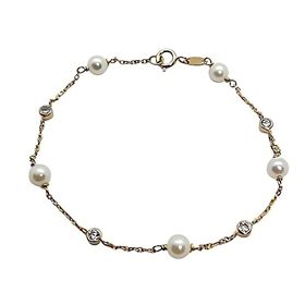 Foto de 45-048 - PULSERA PERLAS 5MM-CHATONES 4MM 17CM 18K