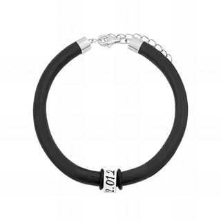 Foto de 18-AG420657 - PULSERA CUERO NEGRO PERSONALIZABLE 9MM 19.5CM