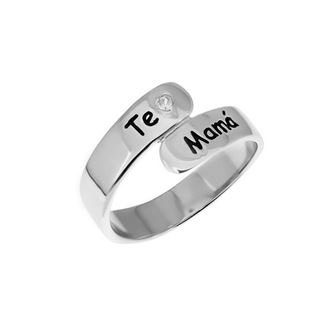 Foto de 18-AG128205 - SORTIJA PLATA "MAMÁ" CIRCONITA 10MM