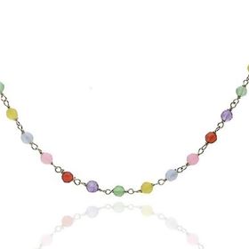 Foto de 45-619G - GARGANTILLA PIEDRAS COLOR 3MM 45CM 18K