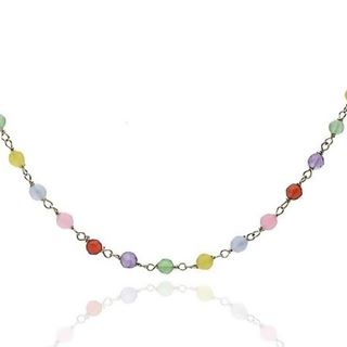 Foto de 45-619G - GARGANTILLA PIEDRAS COLOR 3MM 45CM 18K