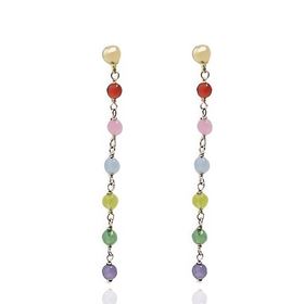 Foto de 45-619P - PENDIENTES PIEDRAS COLOR 3X50MM PRESIÓN 18K