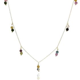 Foto de 05-4433H - GARGANTILLA PIEDRAS COLOR 10MM 45CM (ANILLA A 3CM) 18K