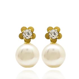 Foto de 41-146301 - PENDIENTES TÚ Y YO PERLA 14MM 18K