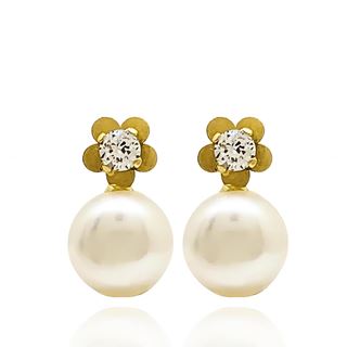 Foto de 41-146301 - PENDIENTES TÚ Y YO PERLA 14MM 18K