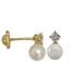 Foto de 05-1322G - PENDIENTES TÚ Y YO PERLA 8MM 18K**