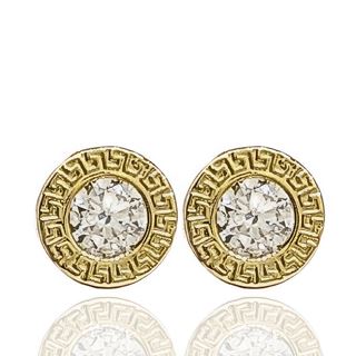 Foto de 71-12386 - PENDIENTES CIRCONITA GRECA 7MM 18K