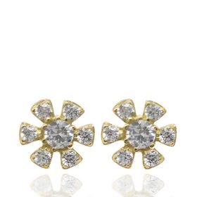 Foto de 40-7403 - PENDIENTES FLOR CIRCONITA 8.5MM 18K