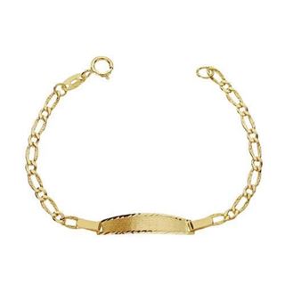Foto de 88-1618 - PULSERA BEBÉ PLACA 1X1 2.5MM (PLACA 4.6X20MM) 12CM (1,17gr) 18K