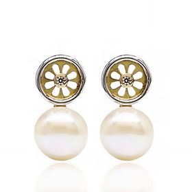 Foto de 51-1304004 - PENDIENTES TÚ Y YO PERLA 14MM CATALÁN 18K