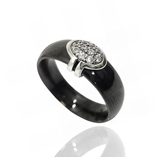 Foto de 22-120516N - *OFERTA* SORTIJA PLATA CERÁMICA CIRCONITA 8MM 