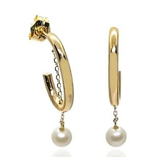 Foto de 71-11135 - PENDIENTES ARO PERLA 4MM 2X16MM 18K