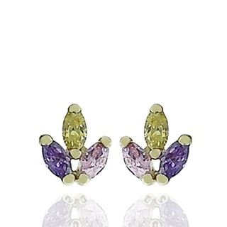 Foto de 71-11850T - PENDIENTES PIEDRAS COLOR 6.7MM 18K