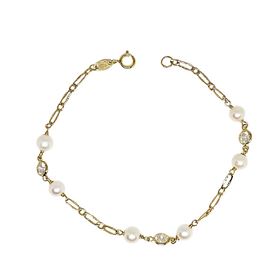 Foto de 45-234 - PULSERA PERLAS CIRCONITAS 5MM 17CM 18K