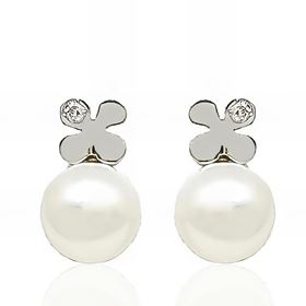 Foto de 71-4606BPC - PENDIENTES FLOR PERLA 11MM CATALÁN O.B. 18K 