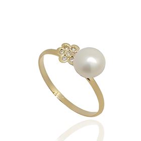 Foto de 05-2300S - SORTIJA FLOR PERLA 12MM 18K