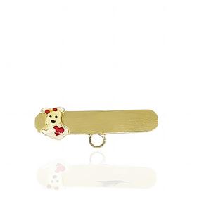 Foto de 51-8876 - ALFILER BEBÉ PERRO ESMALTE 5X28MM 18K