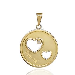 Foto de 51-17204 - COLGANTE 'MAMÁ' CORAZONES CIRCONITA 18MM 18K