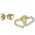 Foto de 14-4643 - PENDIENTES CORAZONES CIRCONITA BICOLOR 9MM 18K