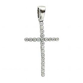 Foto de 01-CZ30004 - *OFERTA* CRUZ PLATA CIRCONITA 26MM