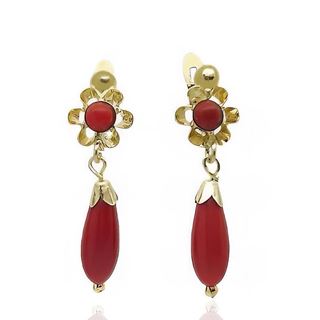 Foto de 05-1035C - PENDIENTES POLCA CORAL CATALÁN 22MM 18K