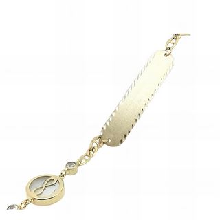 Foto de 45-400I - PULSERA PLACA INFINITO NÁCAR CIRCONITA (PLACA 6X25MM) 17.5CM 18K
