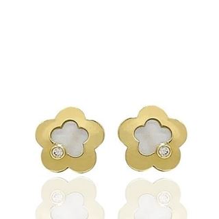 Foto de 51-1527105 - PENDIENTES FLOR NÁCAR CIRCONITA 7MM 18K