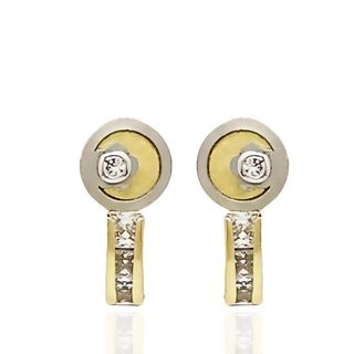 Foto de 99-PT333 - PENDIENTES BICOLOR CIRCONITA 11MM CATALÁN 18K