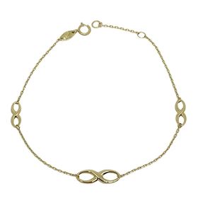 Foto de 28-0313 - PULSERA INFINITOS 5X15MM 3.5X10MM 19CM (ANILLA A 2CM) 18K**