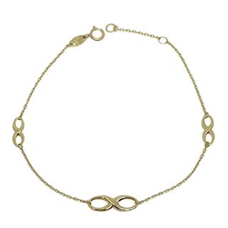 Foto de 28-0313 - PULSERA INFINITOS 5X15MM 3.5X10MM 19CM (ANILLA A 2CM) 18K**